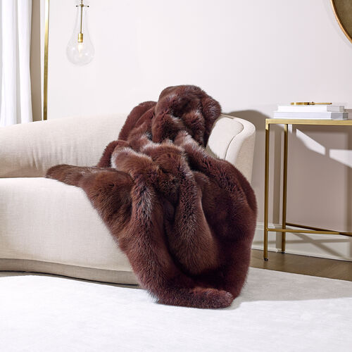 Brown Fox Fur Throw毛毯