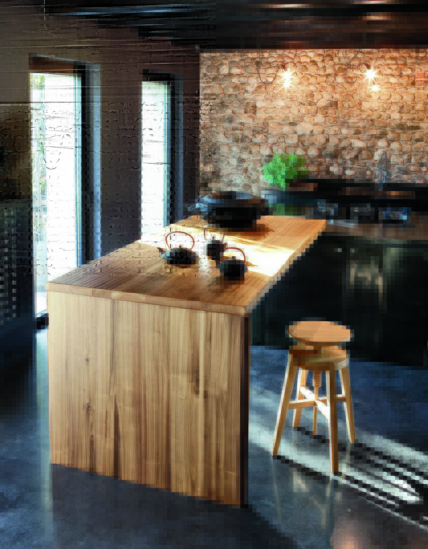 kitchen 45 mm thick noce 岛台