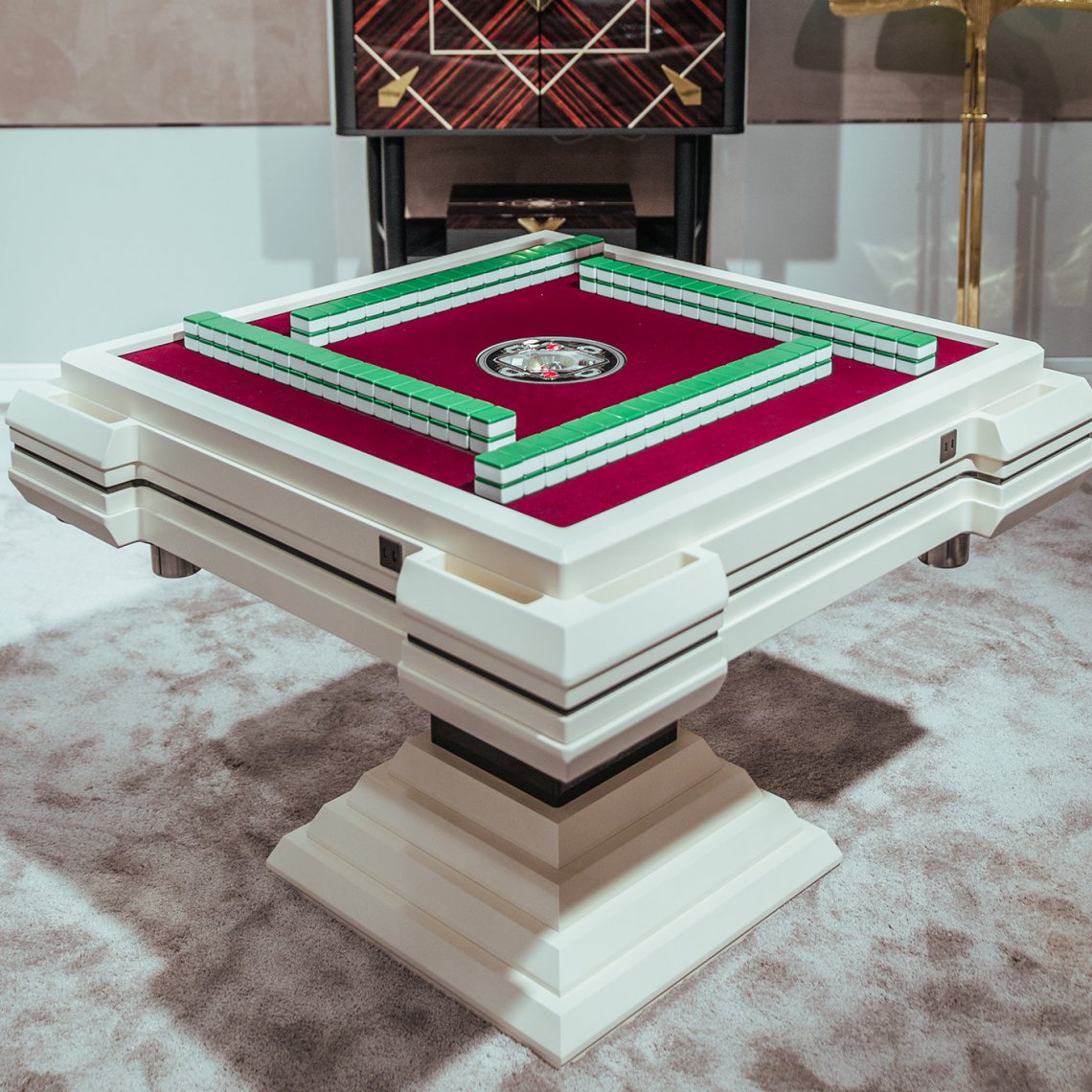 Vismara DesignMAHJONG RED VELVET TABLE麻将机