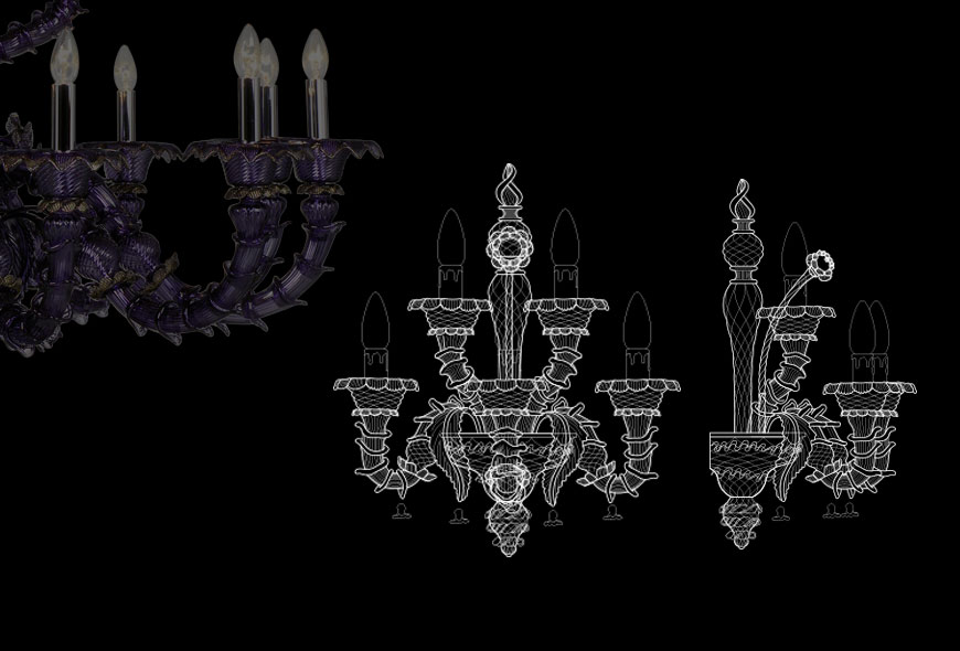 Archimede SegusoREZZONICO - 4 Lights Sconce吊灯