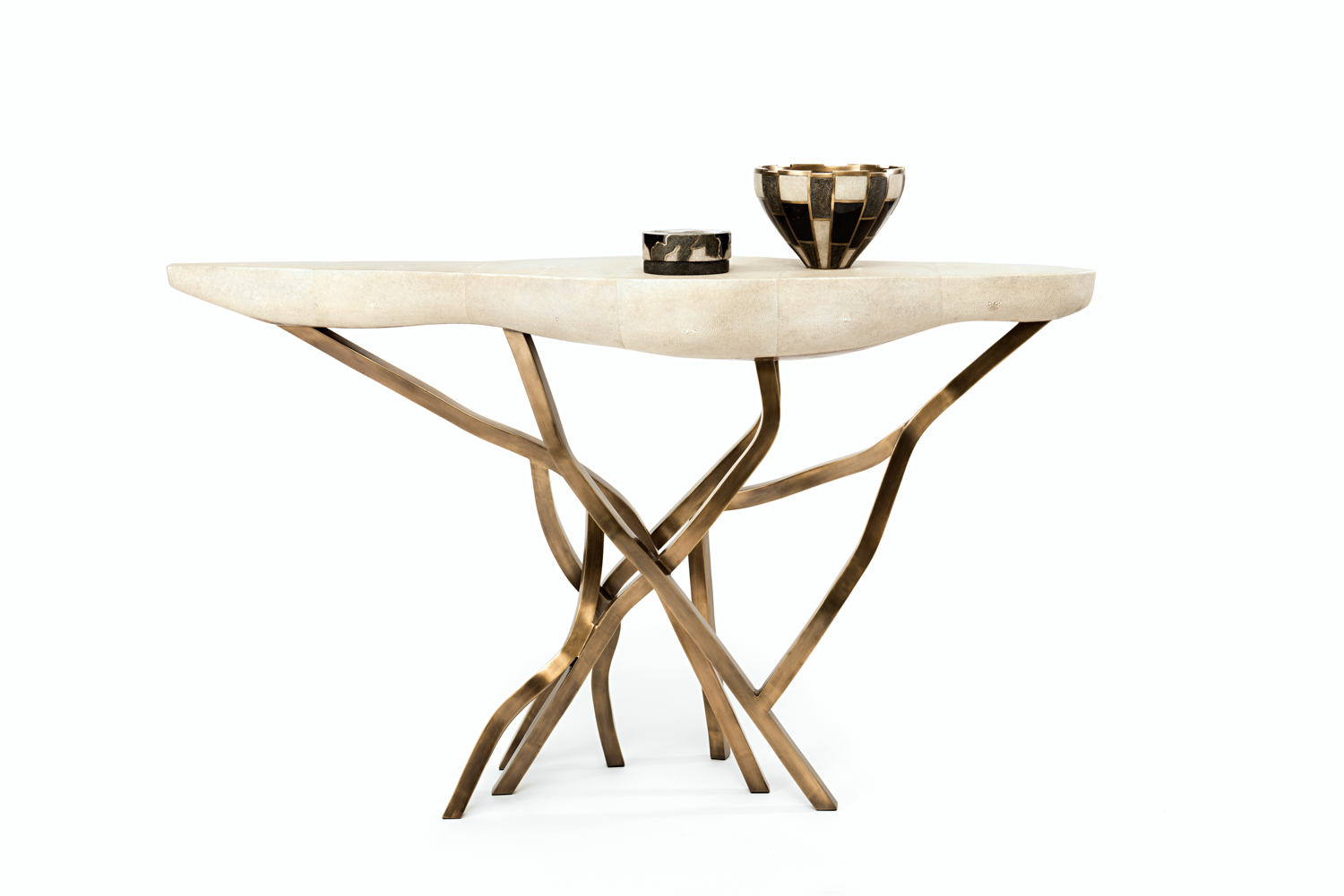 R&Y AugoustiAcacia Console Natural Shagreen控制台